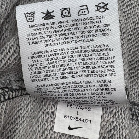 PSG Nike 1970 Gray Long Sleeve Pullover Sweatshirt Men’s L Soccer Football - Picture 10 of 10